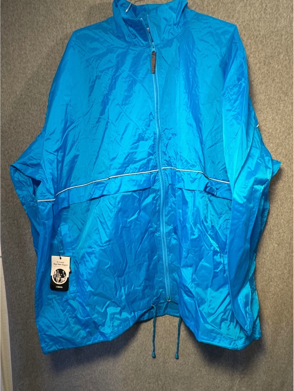 The Comfy Blue Lightweight Hooded Rain Jacket 5XL